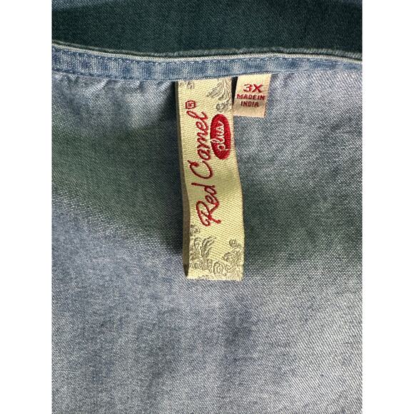 Red Camel blue chambray long sleeves dress size 3X - Picture 3 of 11